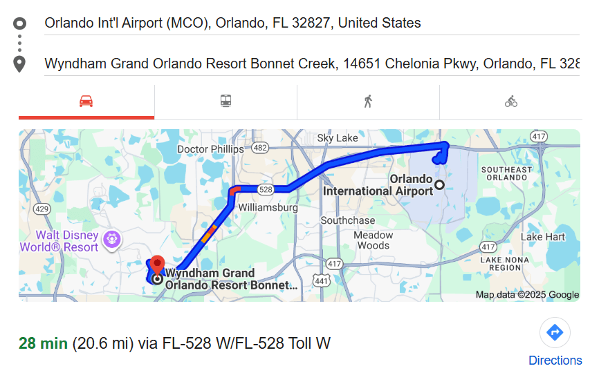 MCO to Bonnet Creek