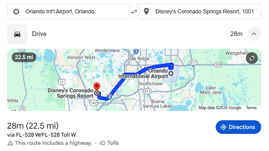 Orlando Airport To Disney Coronado Springs Resort