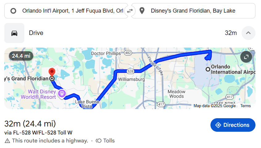Orlando Airport To Grand Floridian
